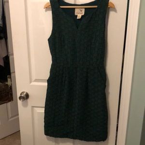 Anthropologie Stretch Sheath Dress Dark Bottle Green Sz 8 Tabitha